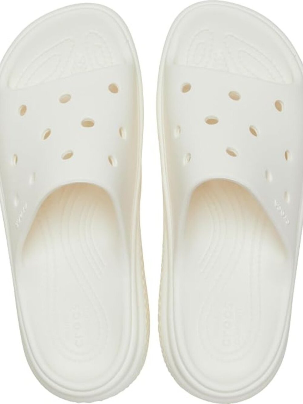 CROCS Platform Slides in Chalk Size 9